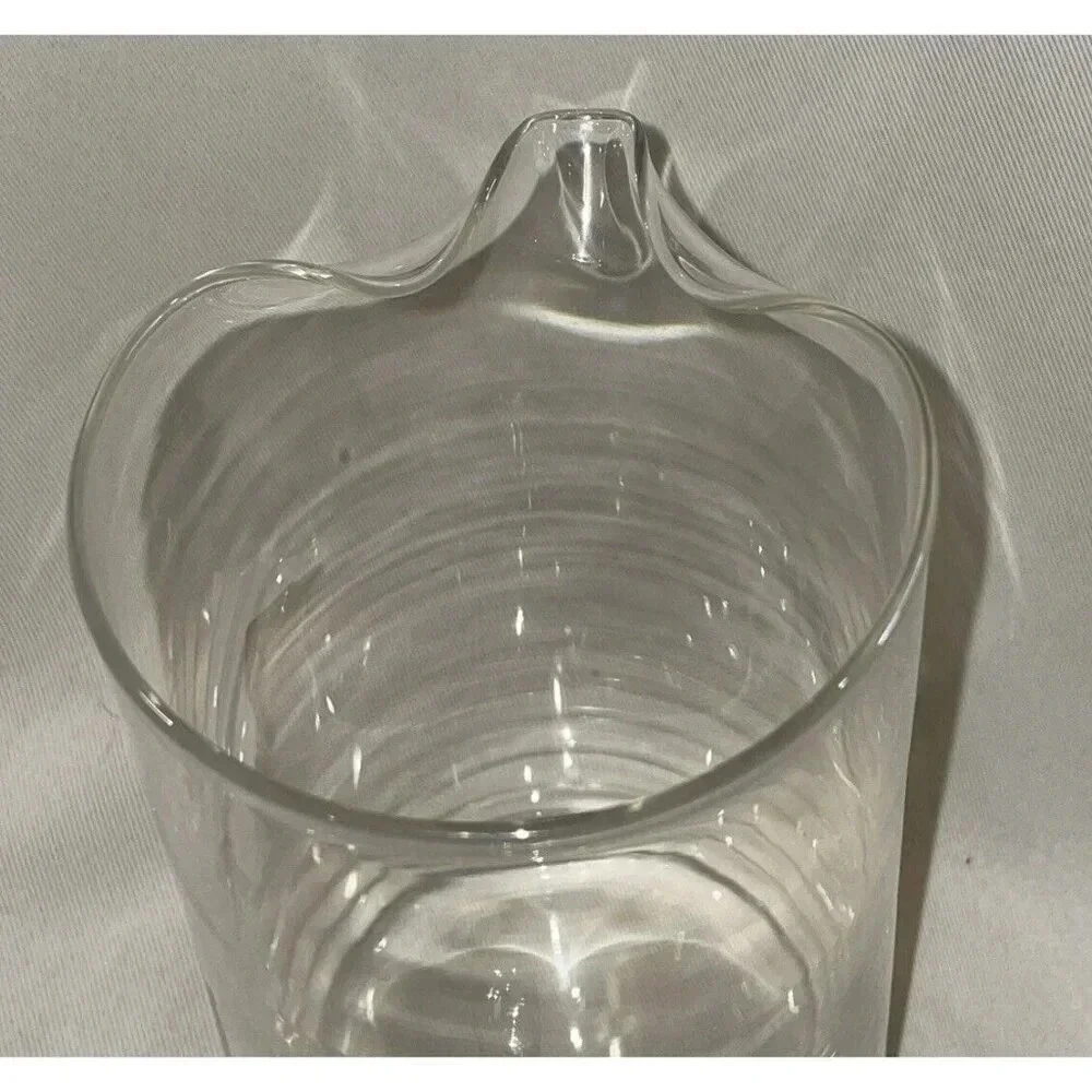 Doberman Pincher Etched Glass Pitcher‎ With Handle Dog Puppy 8 Inch Tall